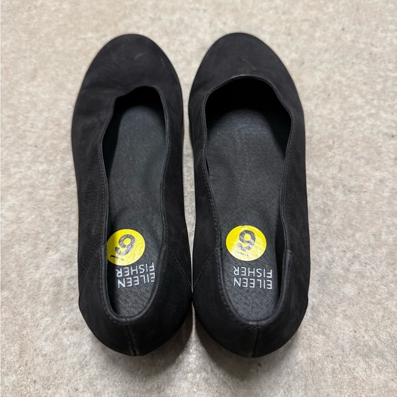 Eileen Fisher Black Suede Flats (10) - Picture 2 of 7